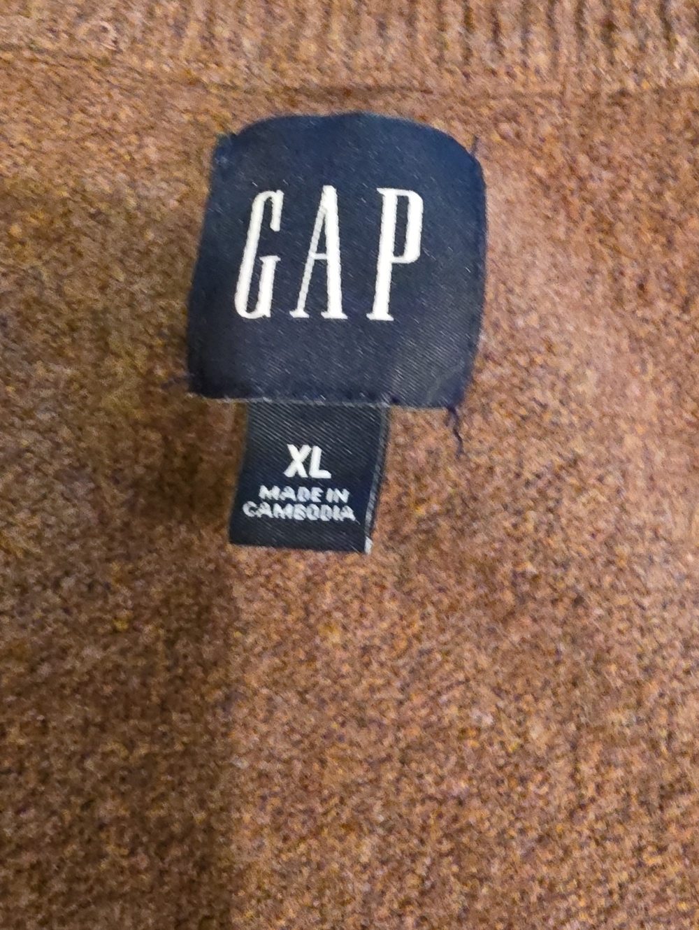GAP Womens Cafe Brown V Neck Pullover Sweater GUC XL - Picture 5 of 8